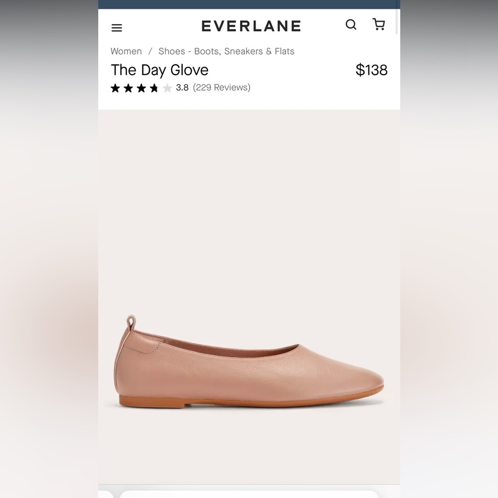 Everlane Day Glove Tan Leather Ballet Flats